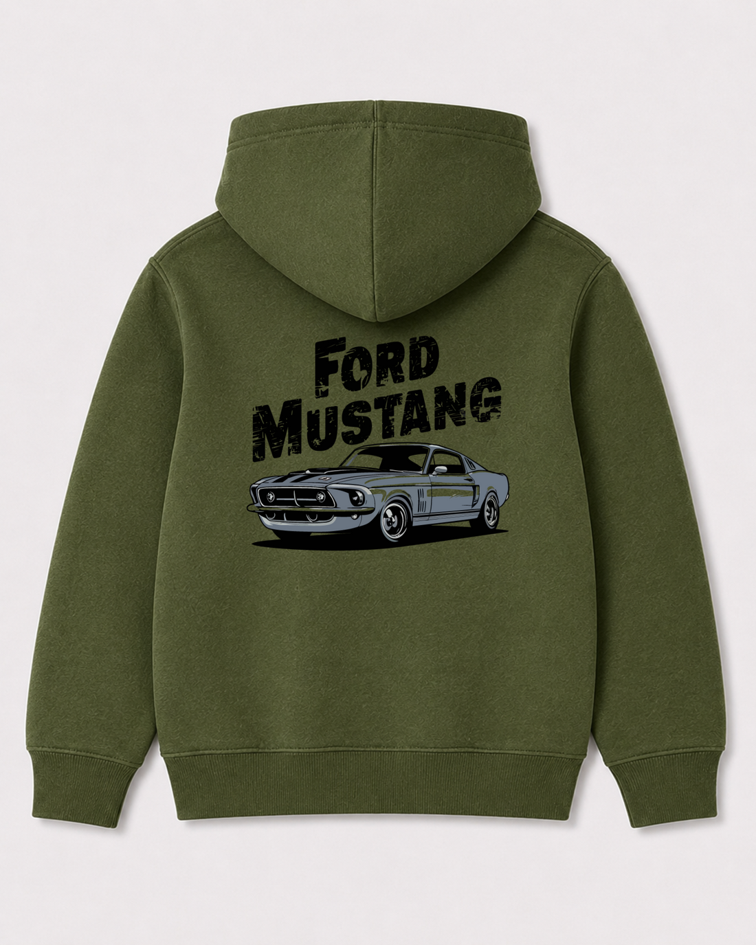 Olive green hoodie back 3194