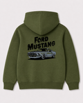 Olive green hoodie back 3194