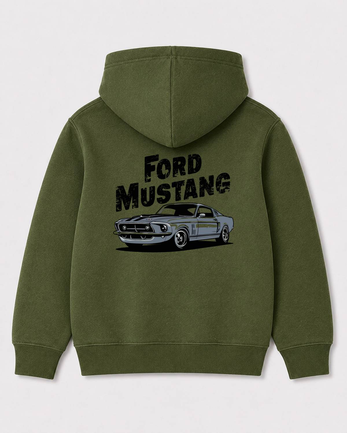 Olive green hoodie back 3194