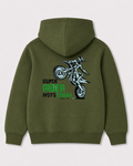 Olive green hoodie back 3205
