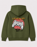 Olive green hoodie back 3209