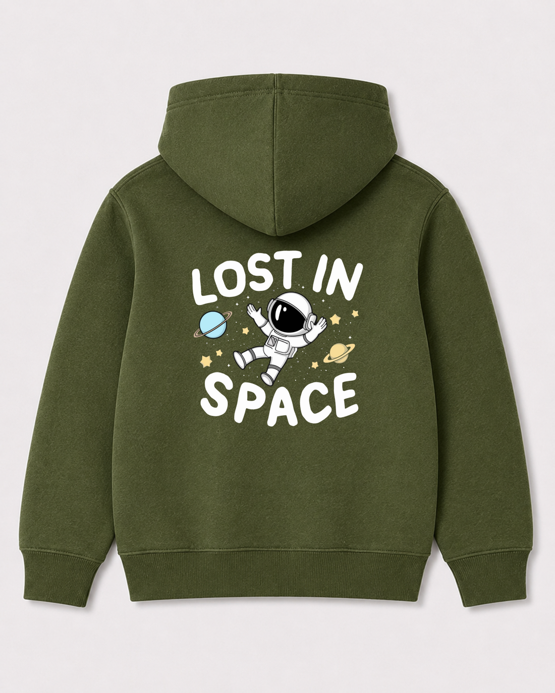 Olive green hoodie back 3224