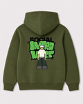 Olive green hoodie back 3231