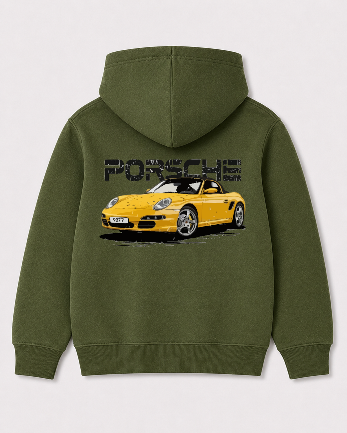 Olive green hoodie back 3232