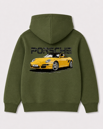 Olive green hoodie back 3232