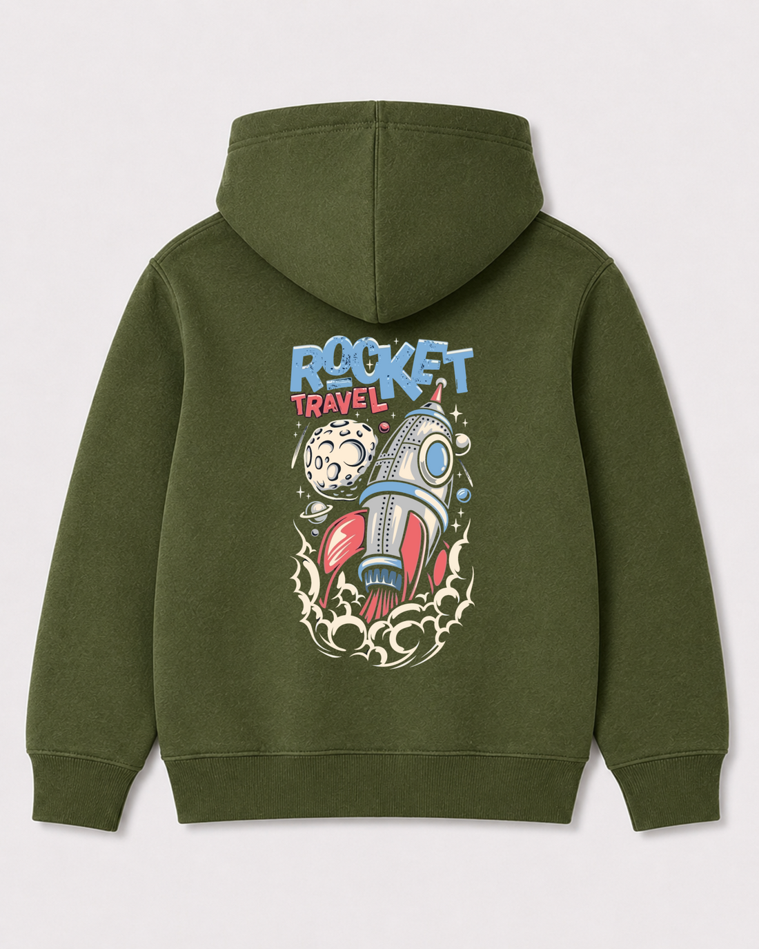 Olive green hoodie back 3239