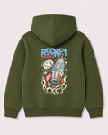 Olive green hoodie back 3239