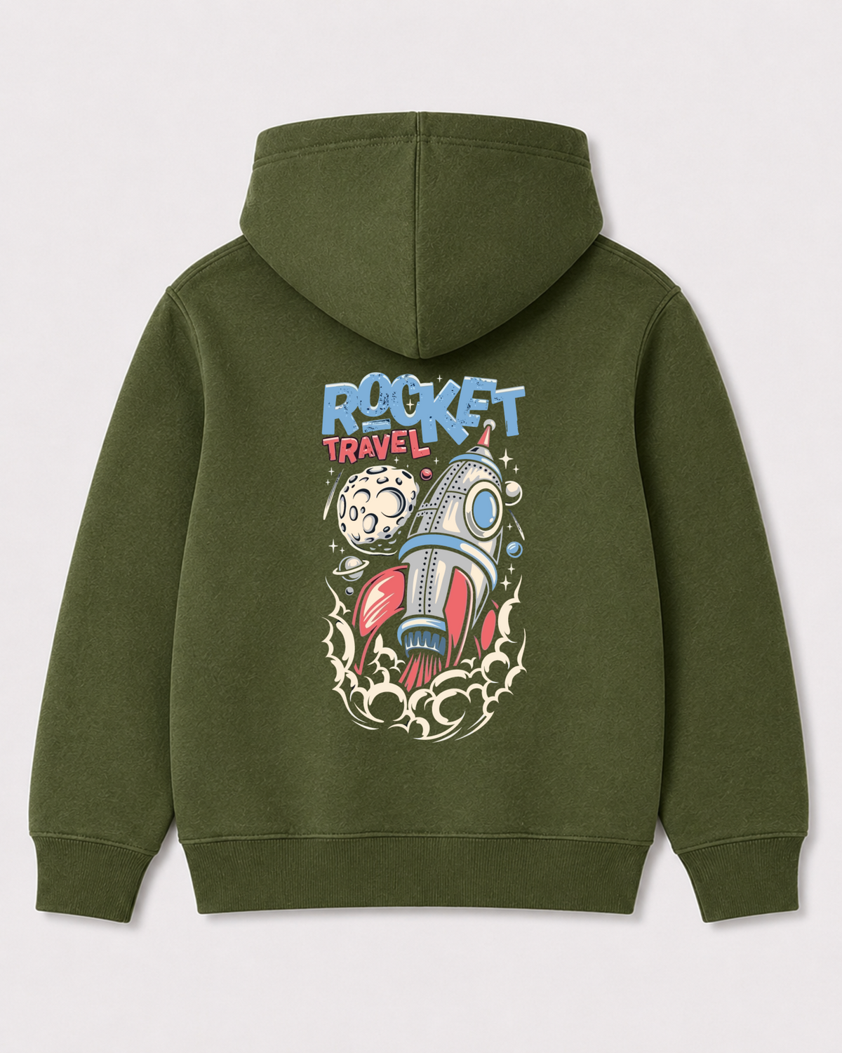 Olive green hoodie back 3239