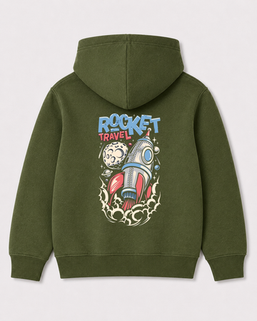 Olive green hoodie back 3239