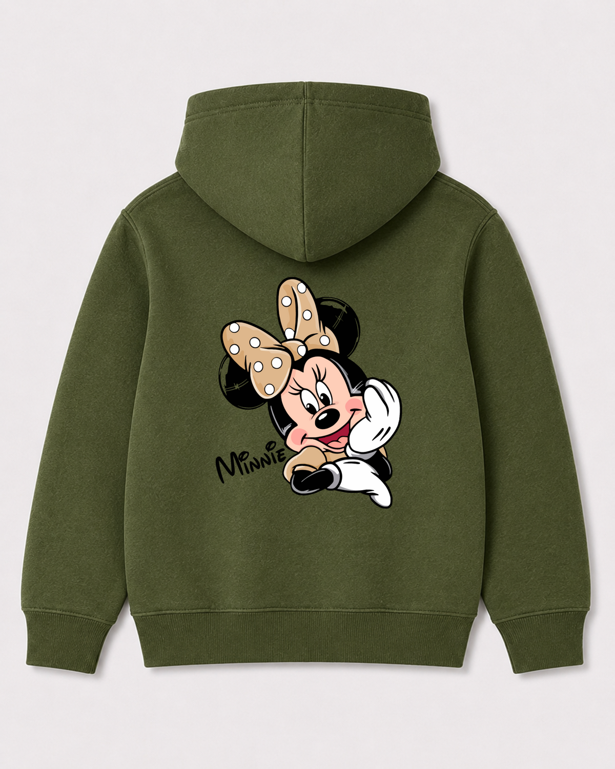 Olive green hoodie back 3240