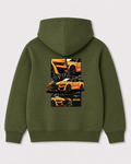 Olive green hoodie back 3257