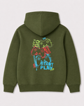 Olive green hoodie back 3258