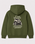 Olive green hoodie back 3265