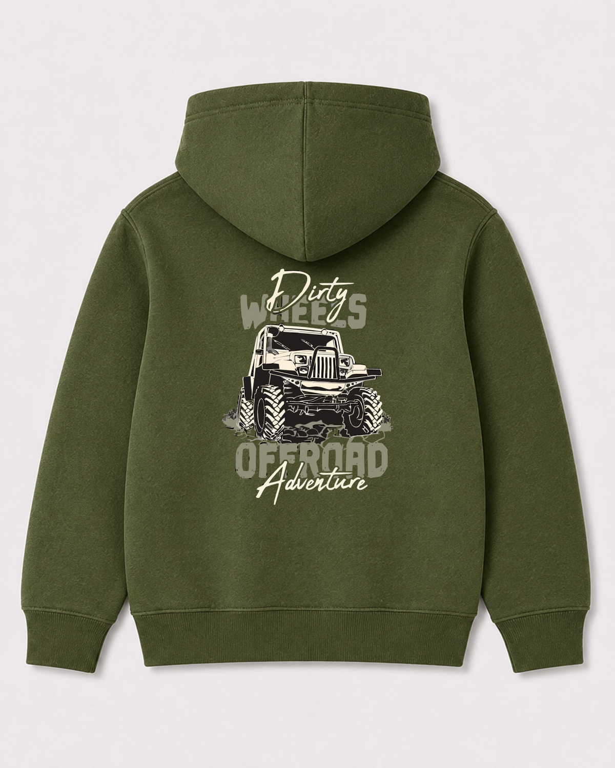 Olive green hoodie back 3265