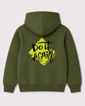 Olive green hoodie back 3269