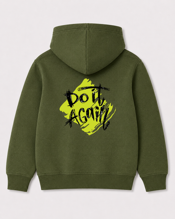 Olive green hoodie back 3269