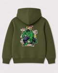 Olive green hoodie back 3276