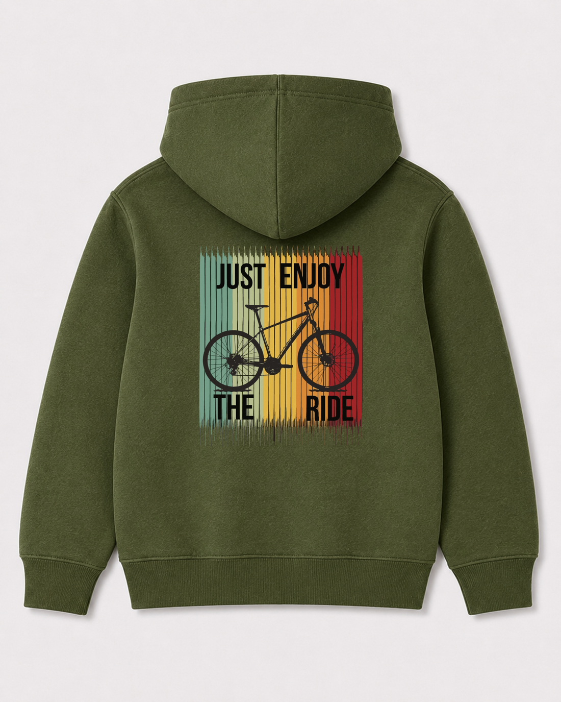 Olive green hoodie back 3281