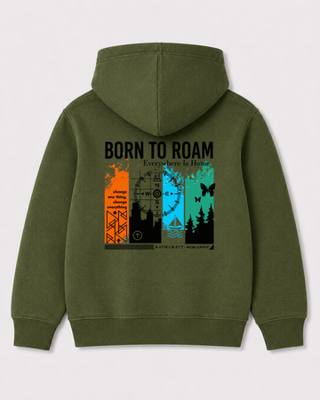 Olive green hoodie back 3287