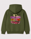 Olive green hoodie back 3294