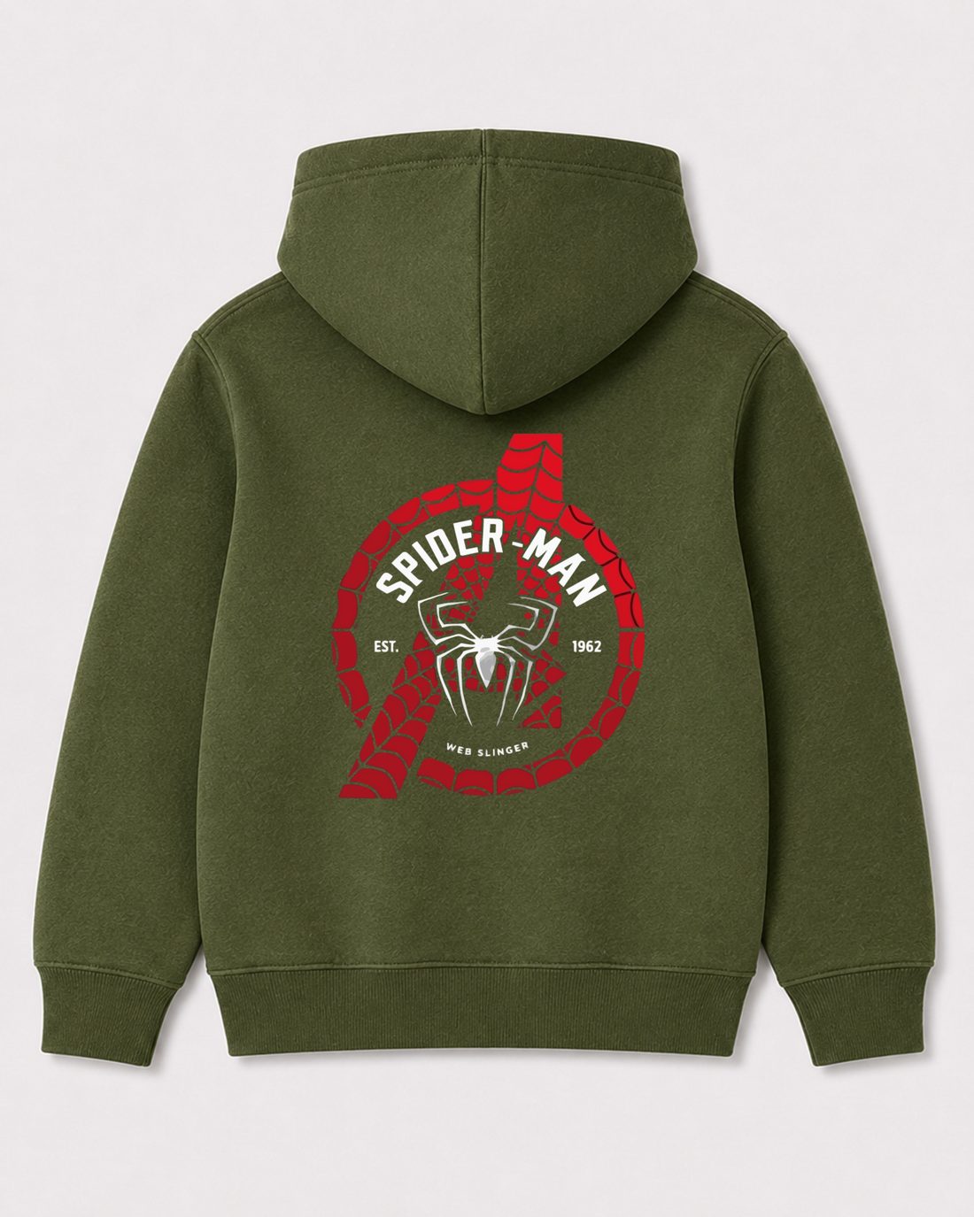 Olive green hoodie back 3295
