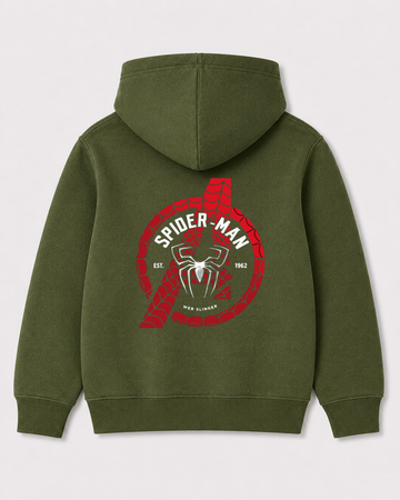 Olive green hoodie back 3295
