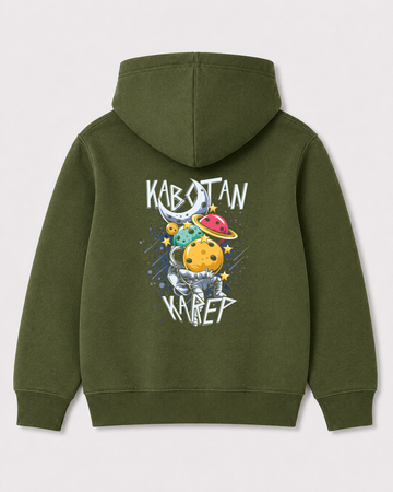 Olive green hoodie back 3304