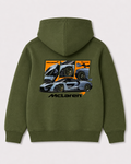 Olive green hoodie back 3309