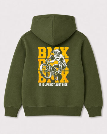 Olive green hoodie back 3318