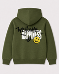 Olive green hoodie back 3320