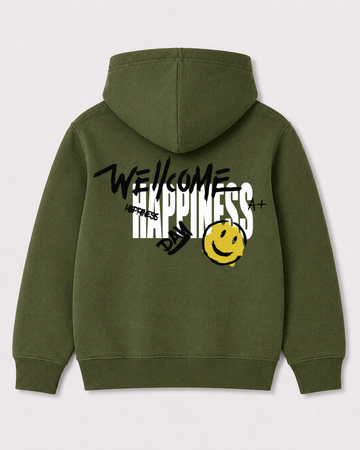 Olive green hoodie back 3320