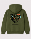 Olive green hoodie back 3325