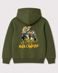 Olive green hoodie back 3327