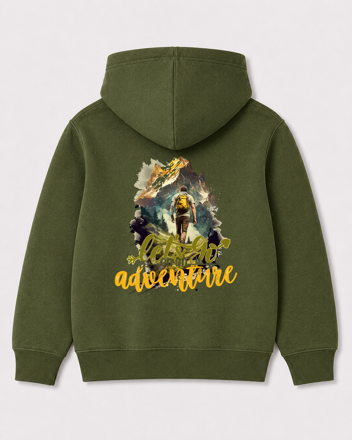 Olive green hoodie back 3327