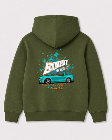 Olive green hoodie back 3331