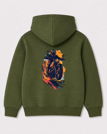 Olive green hoodie back 3333