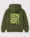 Olive green hoodie back 3341