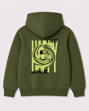 Olive green hoodie back 3341