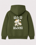 Olive green hoodie back 3345