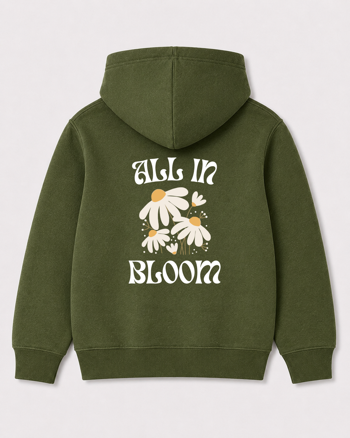 Olive green hoodie back 3345