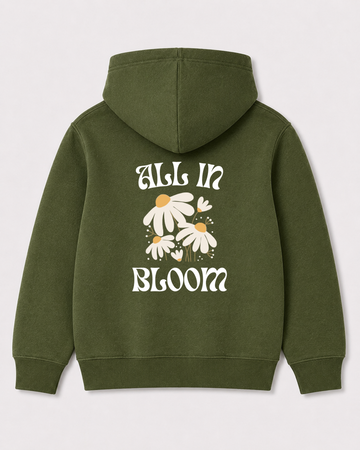 Olive green hoodie back 3345