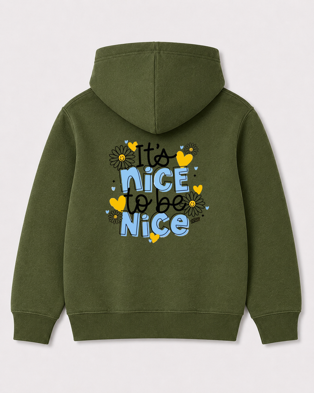 Olive green hoodie back 3350