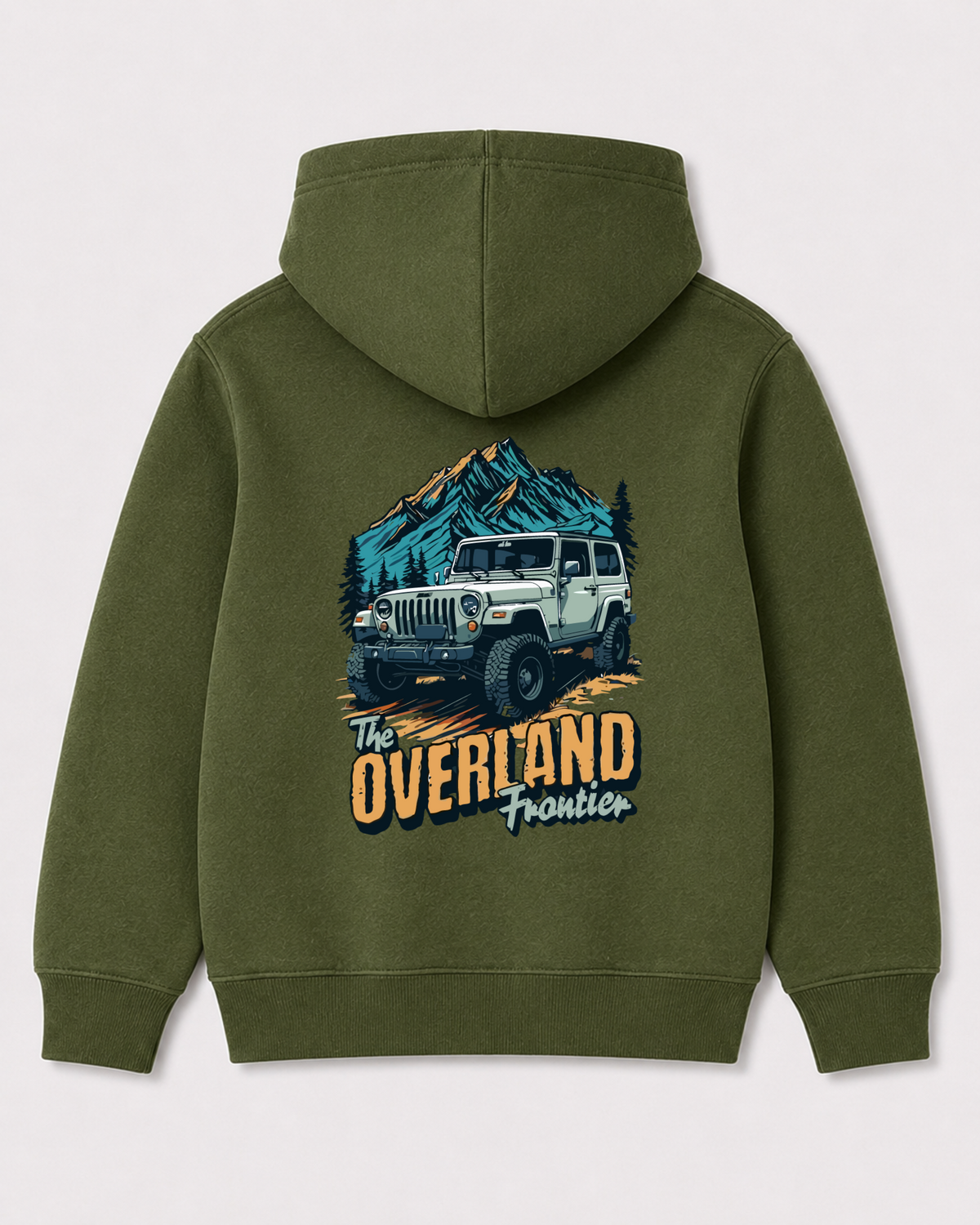 Olive green hoodie back 3352