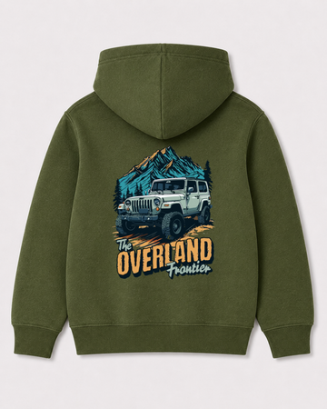 Olive green hoodie back 3352