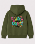 Olive green hoodie back 3356