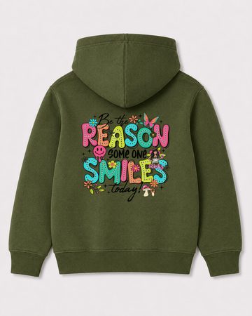 Olive green hoodie back 3356