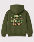 Olive green hoodie back 3359