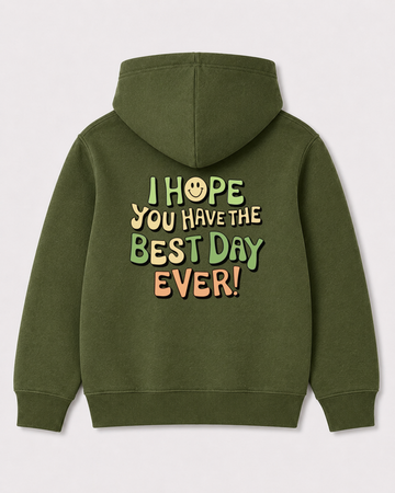 Olive green hoodie back 3359