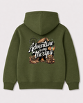 Olive green hoodie back 3364