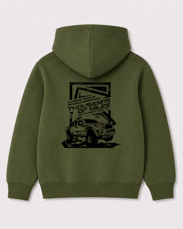 Olive green hoodie back 3376